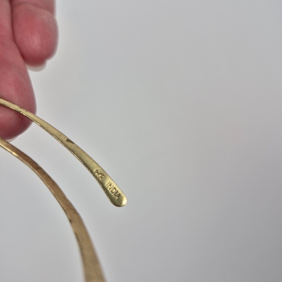 Vtg Gold Tone Threader Earrings 2.5" Long Minimalist Drop Dangle KR India - Picture 8 of 11